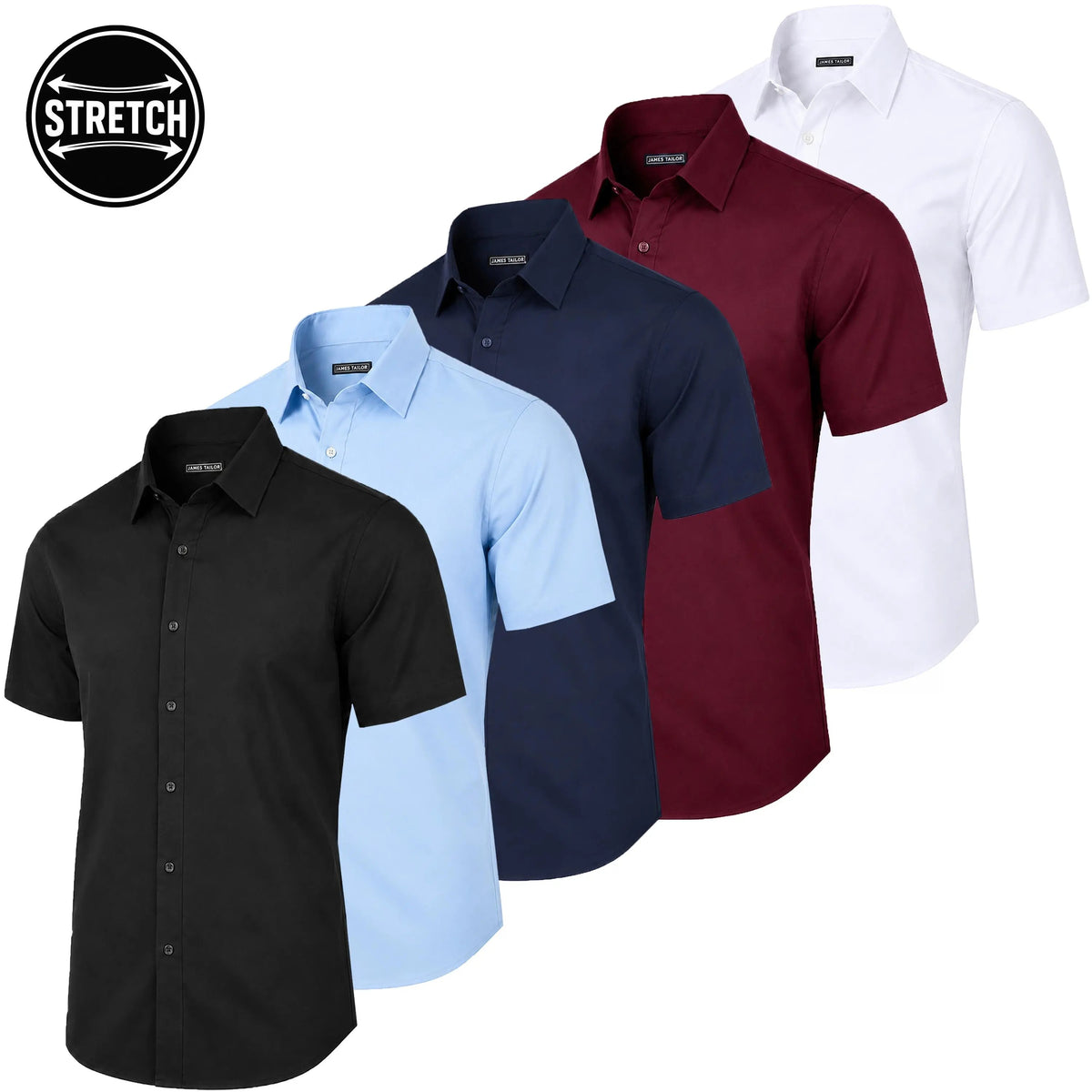Men's Short Sleeve Stretch Dress Shirt