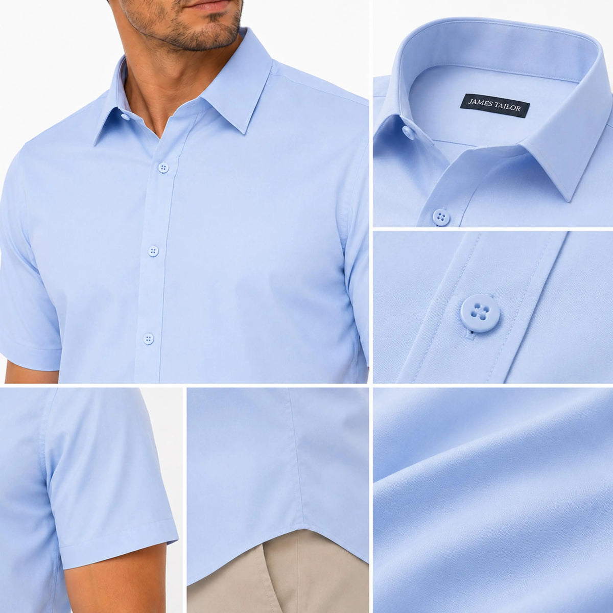 Men's Short Sleeve Stretch Dress Shirt
