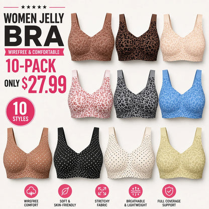 🔥 Clearance Sale — Limited Stock! 🔥Women Jelly Bras Wirefree Full Coverage No Underwire