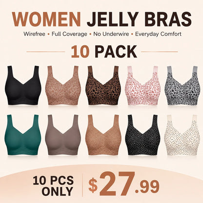 🔥 Clearance Sale — Limited Stock! 🔥Women Jelly Bras Wirefree Full Coverage No Underwire
