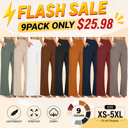 💚 Women’s High-Waist Wide Leg Pants with Pockets
