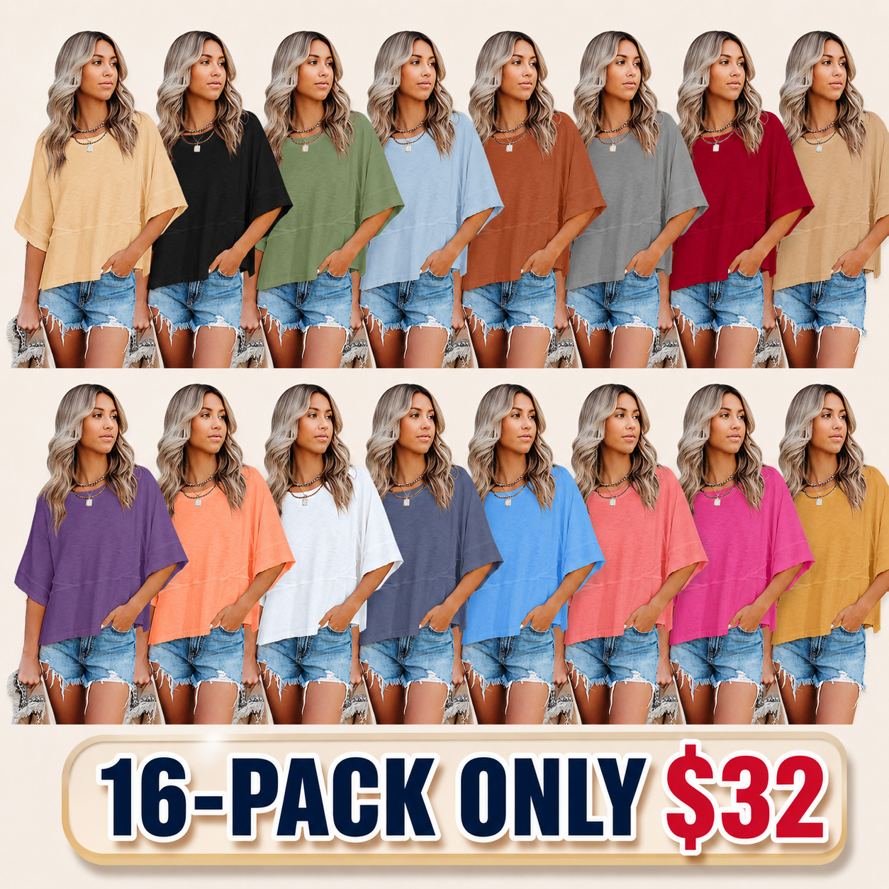 Women's Oversized Batwing Half Sleeve T-Shirt Casual Crewneck Flowy Loose Fit Minimalist Top