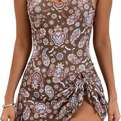 Women's Floral Print Swim Dress mutecho