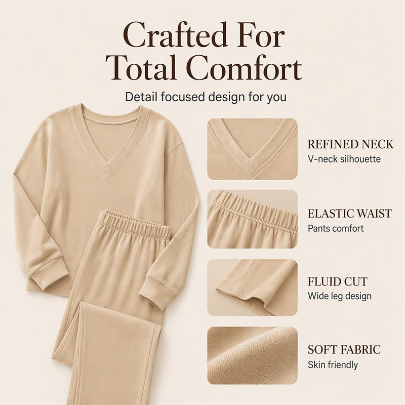 Bestseller🏆👚💕 V-Neck Off-Shoulder Top & Pants Set