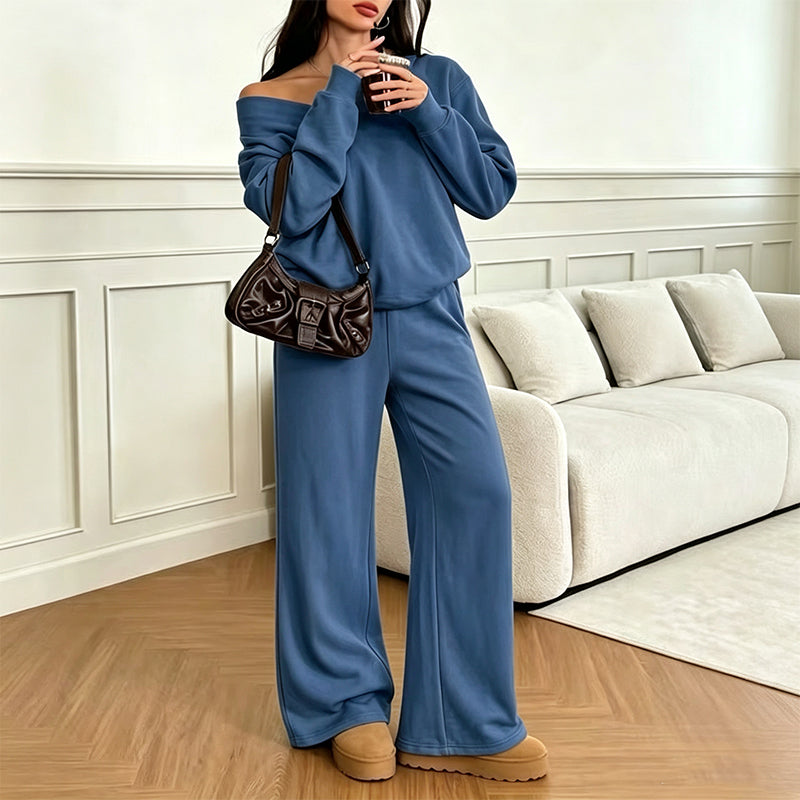 Bestseller🏆👚💕 V-Neck Off-Shoulder Top & Pants Set